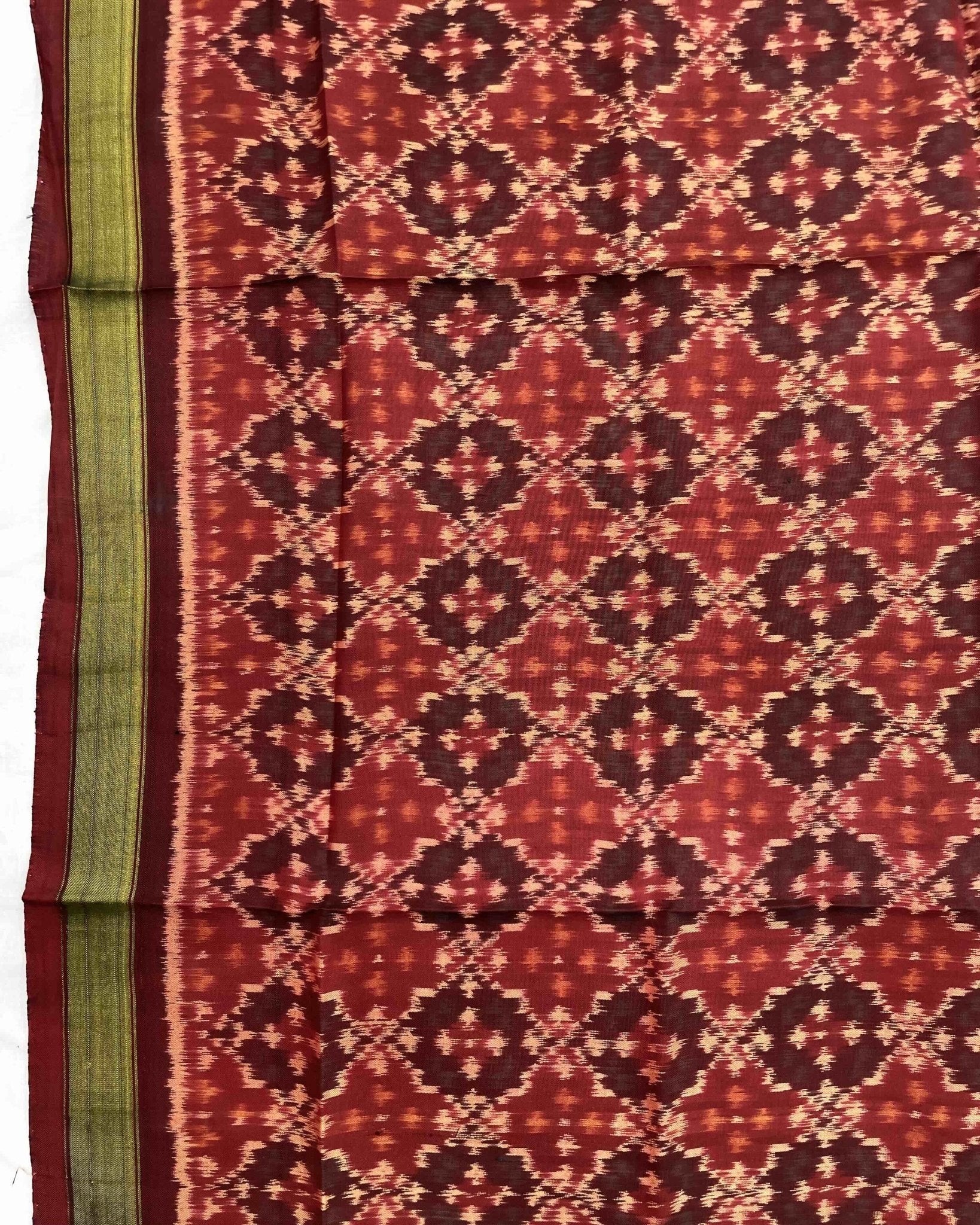 Red & Maroon Buttonful Design Patola Dupatta - SindhoiPatolaArt