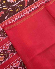 Red & Maroon Fancy Flower Patola Saree - SindhoiPatolaArt