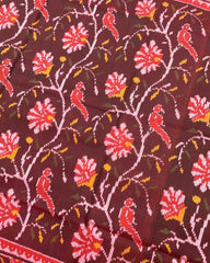 Red & Maroon Fancy Flower Patola Saree - SindhoiPatolaArt