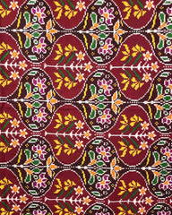 Red & Maroon Flower Design Patola Dupatta - SindhoiPatolaArt