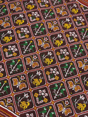 Red Maroon Multi Figure Double Ikat Patan Patola - SindhoiPatolaArt