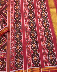 Red & Maroon Narikunj Traditional Patola Saree - SindhoiPatolaArt