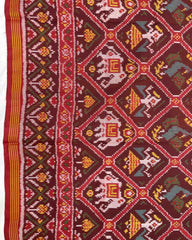 Red & Maroon Narikunj Traditional Patola Saree - SindhoiPatolaArt