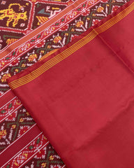 Red & Maroon Narikunj Traditional Patola Saree - SindhoiPatolaArt