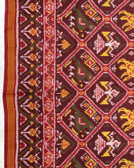 Red & Maroon Narikunj Traditional Patola Saree - SindhoiPatolaArt