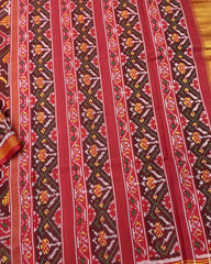 Red & Maroon Narikunj Traditional Patola Saree - SindhoiPatolaArt