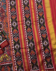 Red & Multicolour Manekchowk Twill Patola Saree - SindhoiPatolaArt