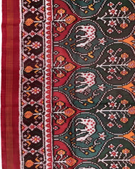 Red & Multicolour Narikunj Twill Patola Saree - SindhoiPatolaArt
