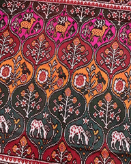 Red & Multicolour Narikunj Twill Patola Saree - SindhoiPatolaArt