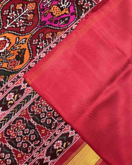 Red & Multicolour Narikunj Twill Patola Saree - SindhoiPatolaArt