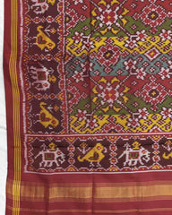 Red & Multicolour Navratan Patola Dupatta - SindhoiPatolaArt