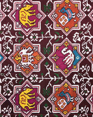 Red & Multicolour Star Narikunj Patola Dupatta - SindhoiPatolaArt