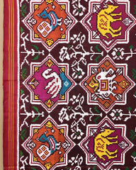 Red & Multicolour Star Narikunj Patola Dupatta - SindhoiPatolaArt