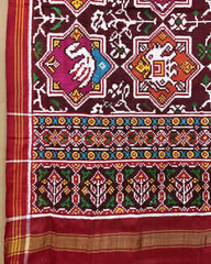 Red & Multicolour Star Narikunj Patola Dupatta - SindhoiPatolaArt