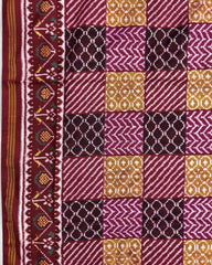Red Multicolur Chex Mix Patan Patola Saree - SindhoiPatolaArt