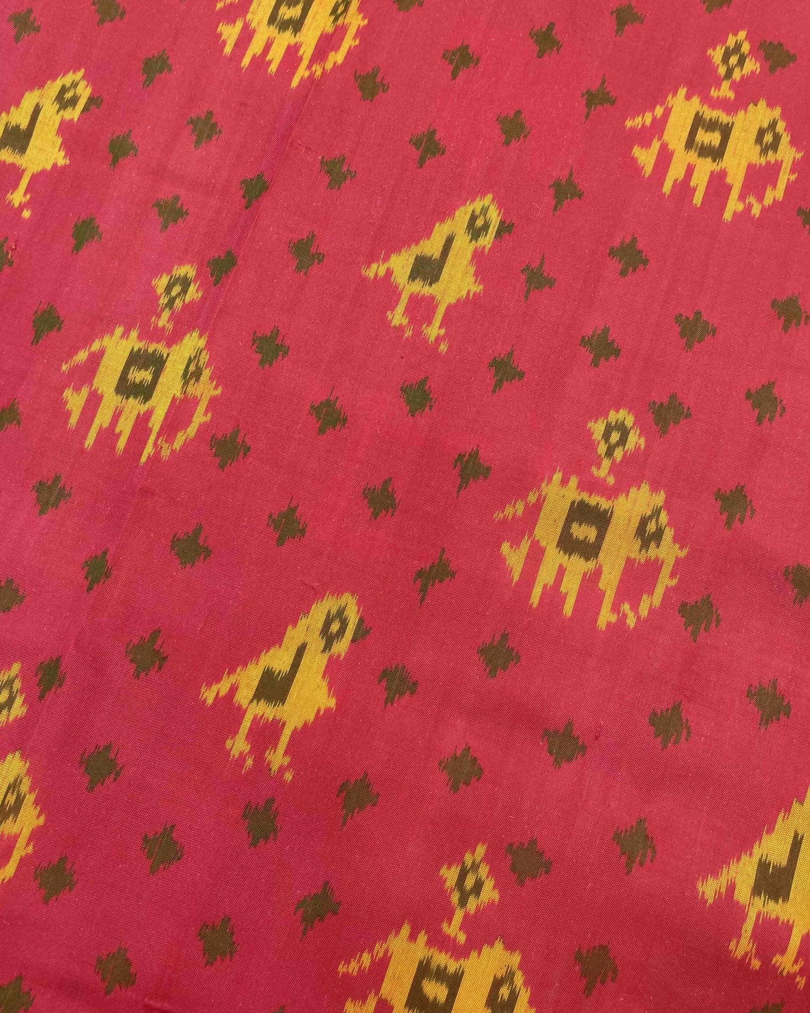 Red Narikunj Booty Patola Saree - SindhoiPatolaArt