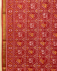 Red Narikunj Designer Patola Dupatta - SindhoiPatolaArt