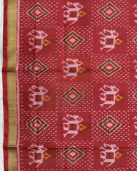 Red Narikunj Panchadna Patola Dupatta - SindhoiPatolaArt