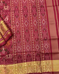 Red Narikunj Patola Saree - SindhoiPatolaArt