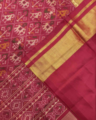 Red Narikunj Patola Saree - SindhoiPatolaArt