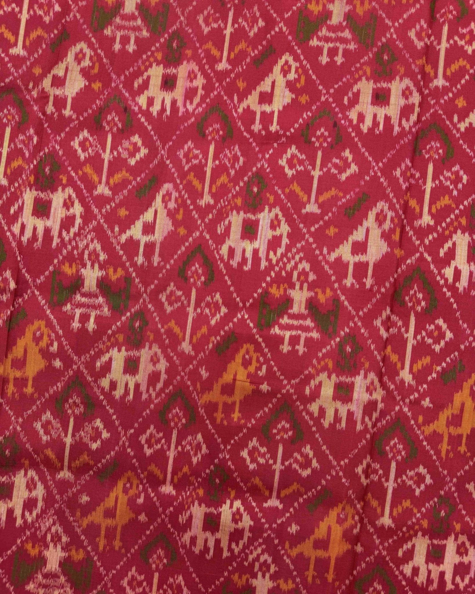 Red Narikunj Patola Saree - SindhoiPatolaArt
