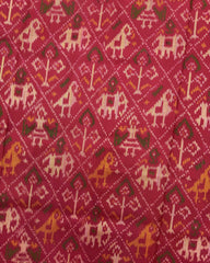 Red Narikunj Patola Saree - SindhoiPatolaArt