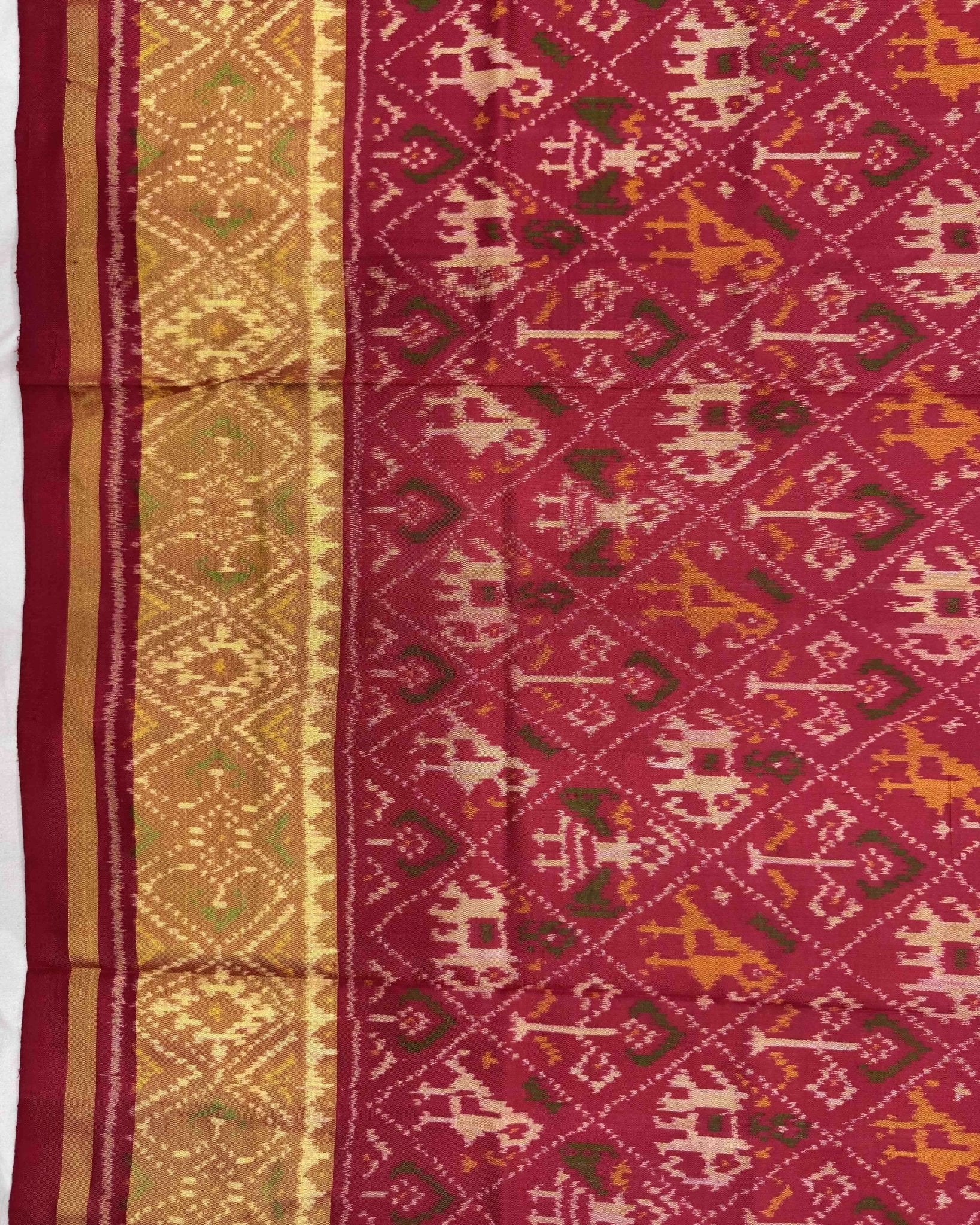Red Narikunj Patola Saree - SindhoiPatolaArt