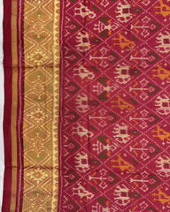 Red Narikunj Patola Saree - SindhoiPatolaArt