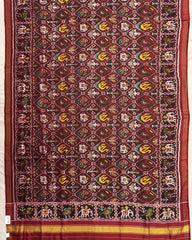 Red Narikunj Twill Patola Dupatta - SindhoiPatolaArt