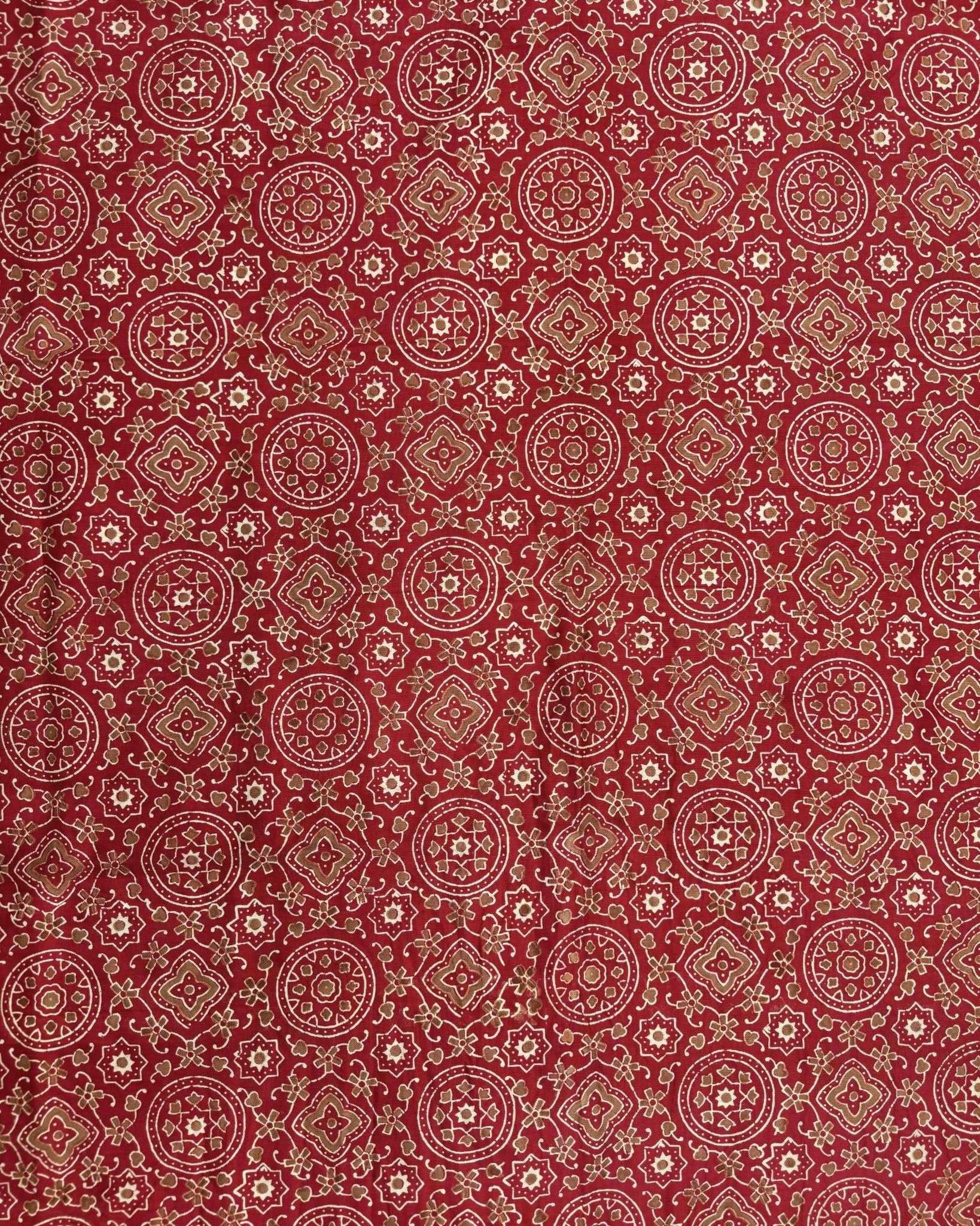 Red Natural Ajrakh Print Patola Dupatta - SindhoiPatolaArt