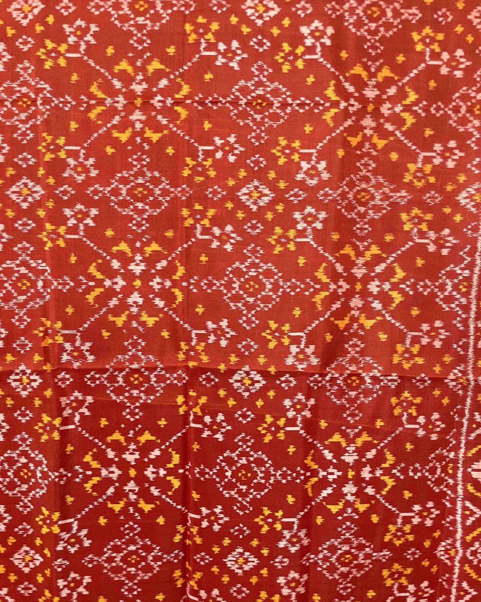 Red Navratan Designer Patola Dupatta - SindhoiPatolaArt