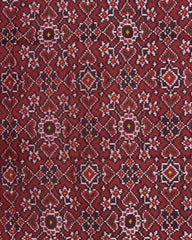 Red Navratan & Manekchowk Mix Semi Double Ikat Patola Dupatta - SindhoiPatolaArt