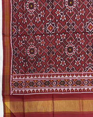 Red Navratan & Manekchowk Mix Semi Double Ikat Patola Dupatta - SindhoiPatolaArt