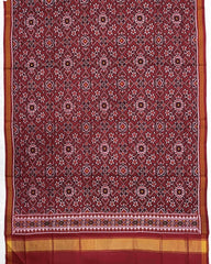 Red Navratan & Manekchowk Mix Semi Double Ikat Patola Dupatta - SindhoiPatolaArt