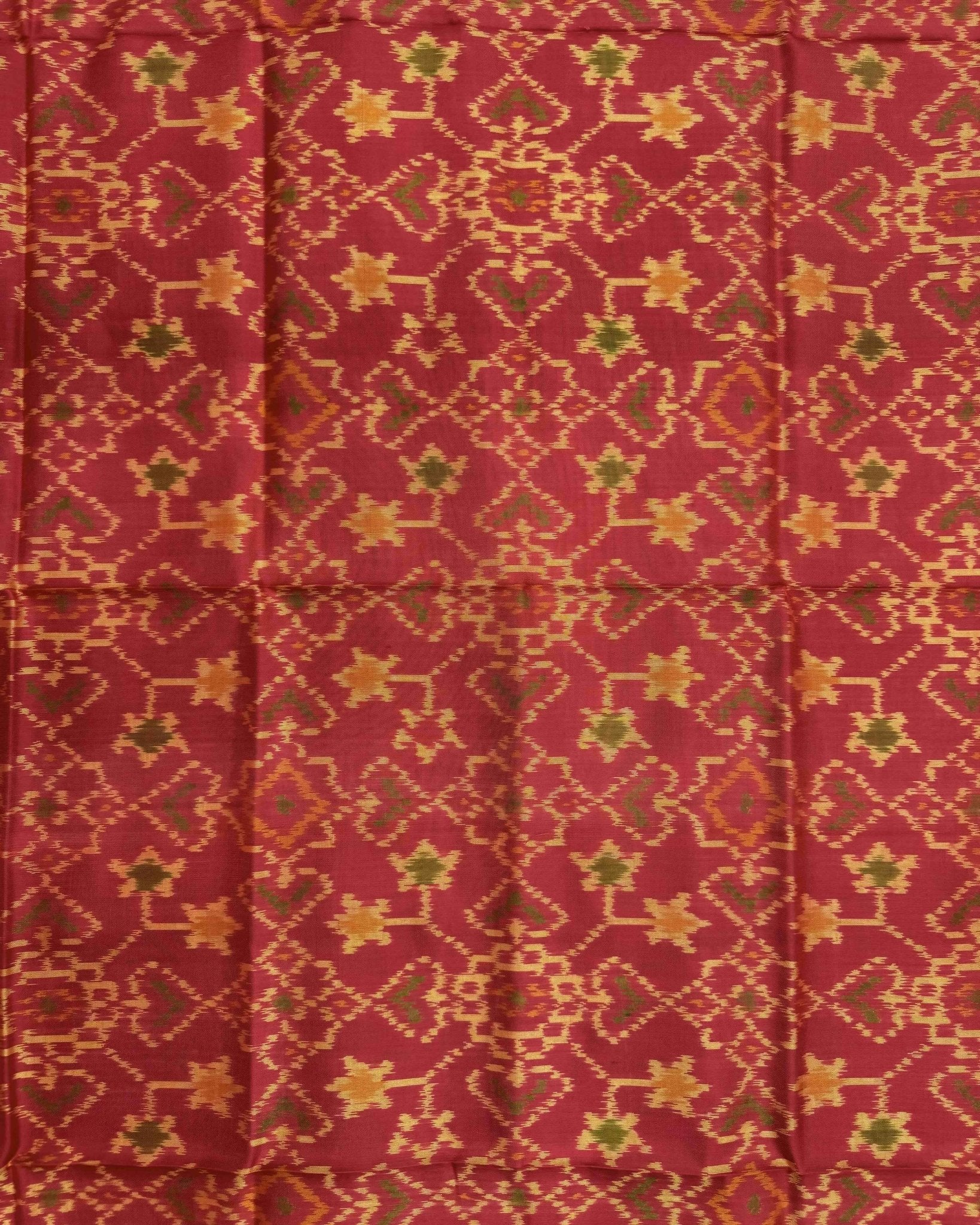 Red Navratan Manekchowk Patola Dupatta - SindhoiPatolaArt