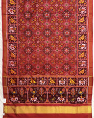 Red Navratan Patola Saree - SindhoiPatolaArt