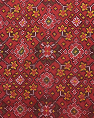 Red Navratan Patola Saree - SindhoiPatolaArt