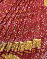 Red Navratan Patola Saree - SindhoiPatolaArt