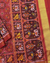 Red Navratan Patola Saree - SindhoiPatolaArt