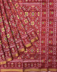 Red Navratan Patola Saree - SindhoiPatolaArt