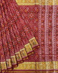 Red Navratan Patola Saree - SindhoiPatolaArt