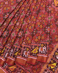 Red Navratan Patola Saree - SindhoiPatolaArt