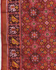 Red Navratan Patola Saree - SindhoiPatolaArt