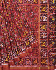Red Navratan Patola Saree - SindhoiPatolaArt