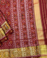 Red Navratan Patola Saree - SindhoiPatolaArt