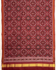 Red Navratan Semi Double Ikat Patola Dupatta - SindhoiPatolaArt