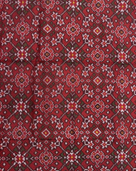 Red Navratan Semi Double Ikat Patola Dupatta - SindhoiPatolaArt