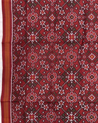 Red Navratan Semi Double Ikat Patola Dupatta - SindhoiPatolaArt