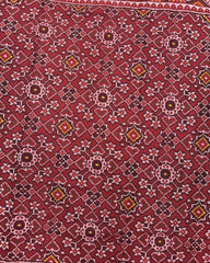 Red Navratan Semi Double Ikat Patola Saree - SindhoiPatolaArt