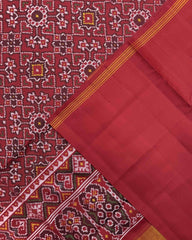 Red Navratan Semi Double Ikat Patola Saree - SindhoiPatolaArt